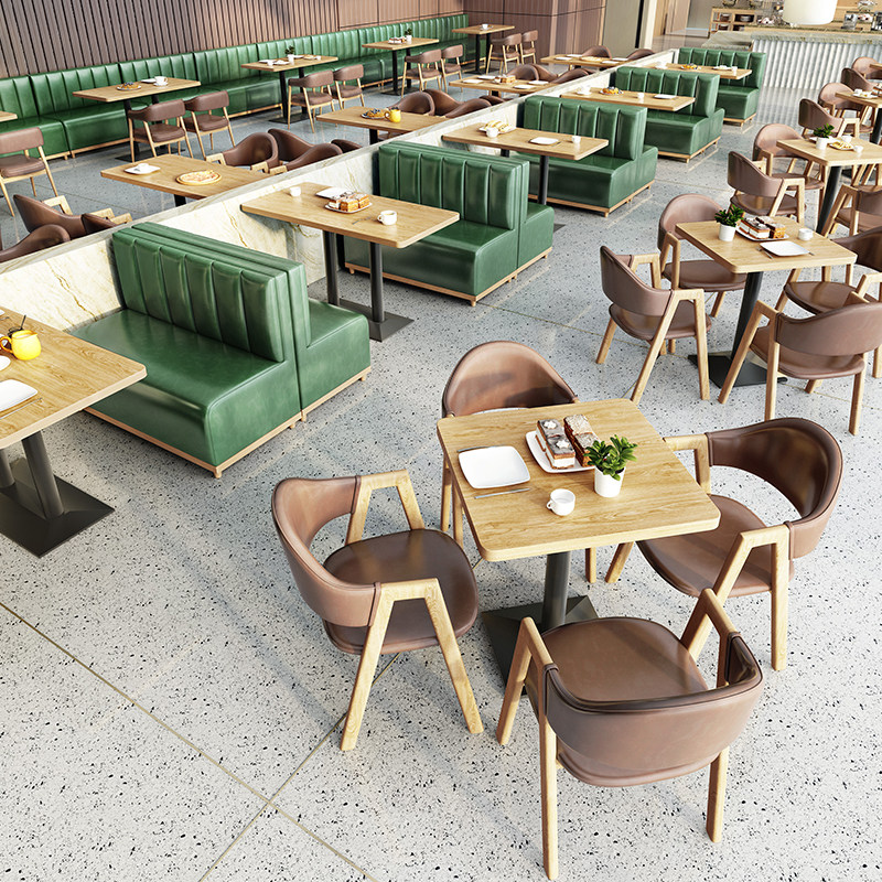 Theme restaurantWestern restaurantFast food restaurantCanteenWrought iron wall card seatSofaMilk tea shopCafe table and chair combination