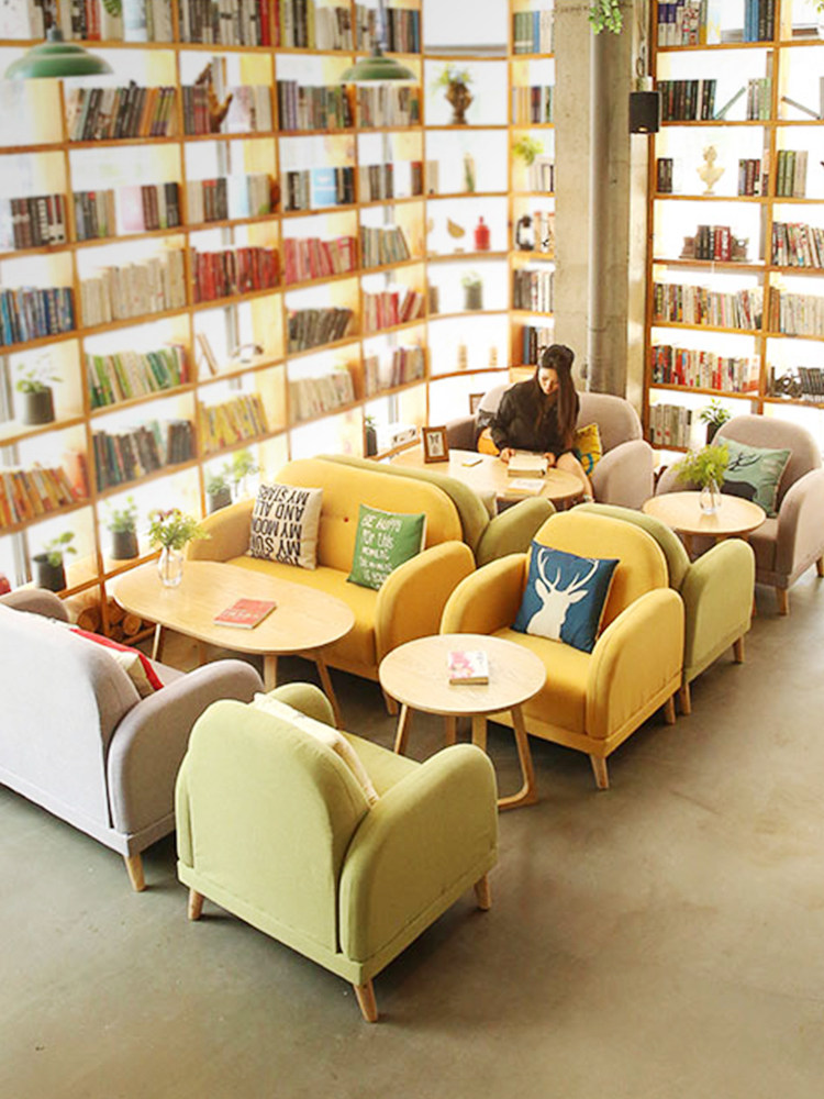 Casual fresh coffee shop dessert shop milk tea shop drink shop negotiation western restaurant sofa card seat table and chair combination