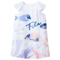 FILA KIDS FILA childrens clothing girls dress 2024 summer new childrens fashion woven pleated skirt