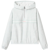 FILA KIDS FILA childrens clothing big childrens jacket 2024 autumn new childrens woven casual hooded top