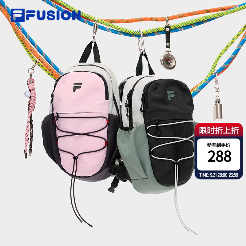 Fila Fusion Official Bag Couple's Water-Repellent Backpack Mini Backpack School Bag Outdoor Bag