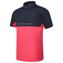 FILA mens lapel short-sleeved POLO shirt 2024 summer new golf sports breathable color matching top