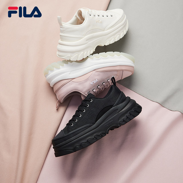 FILA LAVA ເກີບແມ່ຍິງ canvas shoes 2024 summer new heightening casual sneakers white shoes sports shoes