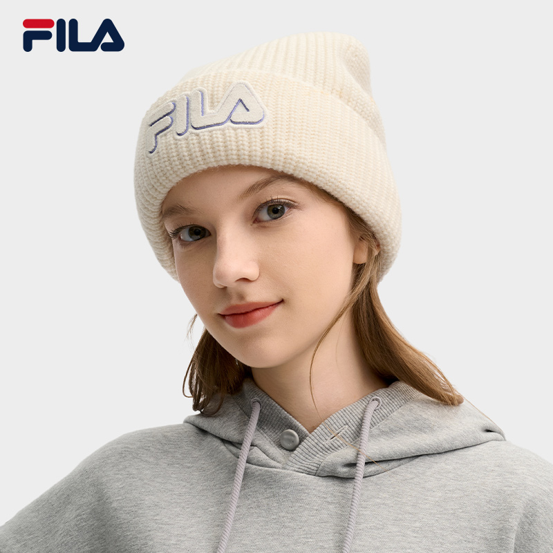 FILA フィラ公式カップルニット帽 2024年冬新作 カラフルファッション 暖かいウール帽子 男女兼用