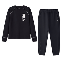 FILA KIDS FILA childrens clothing childrens suit 2024 winter new style long-sleeved sweatpants sports suit for boys and girls