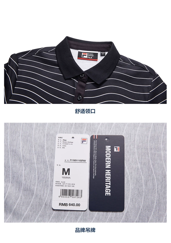 FILA Fila Official Áo sơ mi nữ tay áo ngắn 2019 Mùa xuân Mới giản dị đan áo sơ mi ngắn tay - Áo polo thể thao