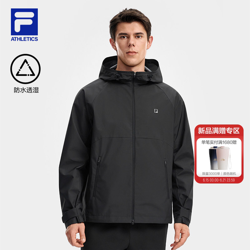 Fila Official Men's Woven Jacket 2026 Autumn New Fitness Sports Loose Water-Repellent Hooded Top