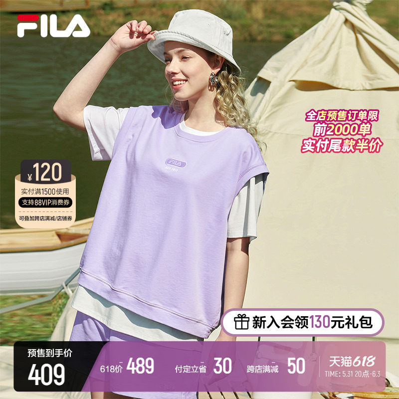 (River Alienation) FILAFila ladies short sleeves Two sets 2022 summer Leisure sport short T Vest Woman