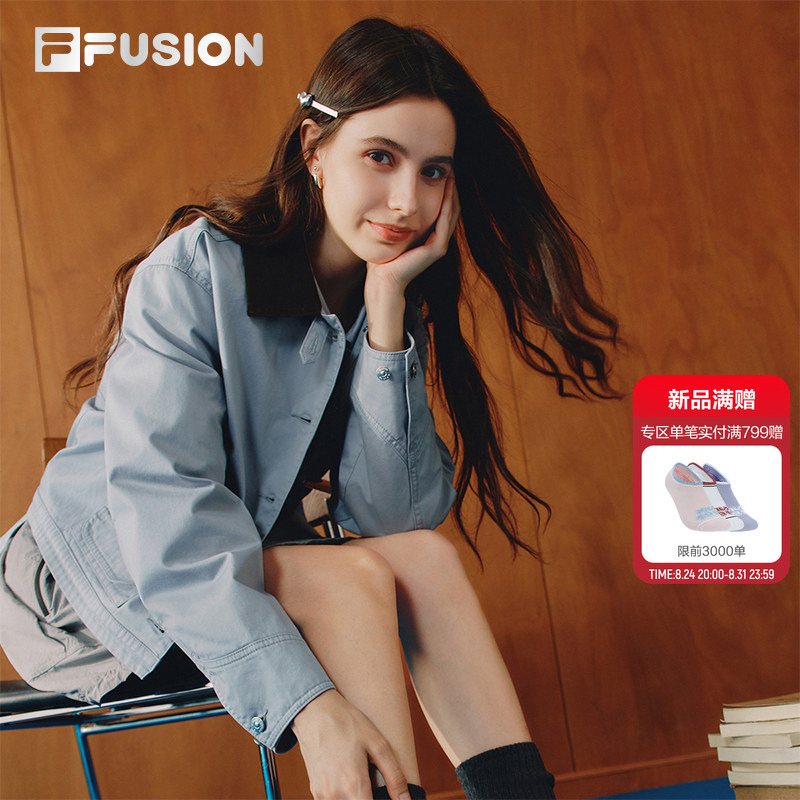 [Same Style as Tian Xiwei] Barn Style Jacket | Fila Fusion Jacket 26 Winter New Women's Clothing