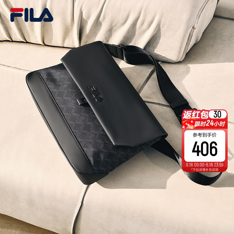 Black Warrior Satchel | Fila Official Men's Bag, Old Pattern, New Summer Style Messenger Bag, Fashionable Single Shoulder Crossbody Bag Black Warrior Satchel | Fila Official Men's Bag, Old Pattern, New Summer Style Messenger Bag, Fashionable Single Shoulder Crossbody Bag