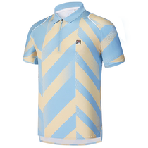 FILA Mens knitted lapel short-sleeved POLO shirt 2024 autumn new tennis sports full-print top