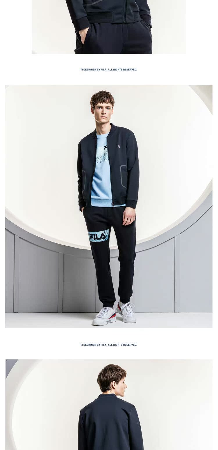 FILA Fila Official Huang Jingyu với áo khoác nam 2019 mùa xuân mới áo khoác thể thao giản dị - Áo khoác thể thao / áo khoác áo khoác the thao nam