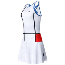 FILA official womens suspender dress 2024 new summer basic color matching tennis sports vest dress