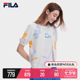 FILA x THE MET joint series Fila women's knitted jacket 2023 autumn new short-sleeved knitted cardigan