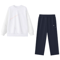 FILA KIDS FILA Childrens Clothing Childrens Suit 2024 Autumn New Girls Sports Sweatshirt Knitted Pants