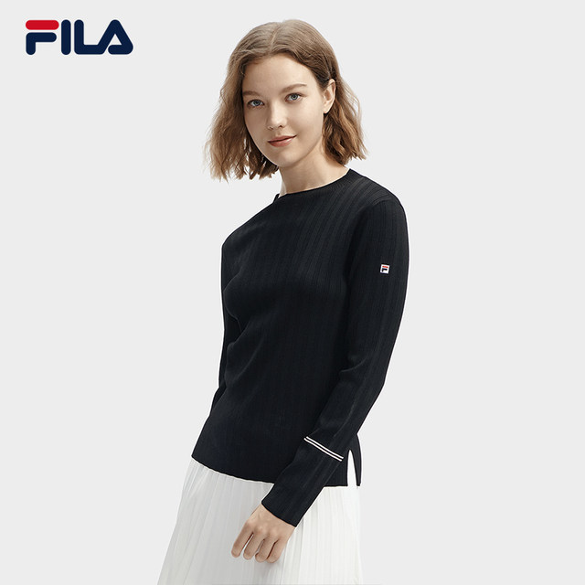 ເສື້ອຢືດຖັກແສ່ວຢ່າງເປັນທາງການຂອງແມ່ຍິງ FILA 2024 ພາກຮຽນ spring ຄົນອັບເດດ: ງ່າຍດາຍພື້ນຖານຂະຫນາດນ້ອຍ turtleneck sweater ພາຍໃນ