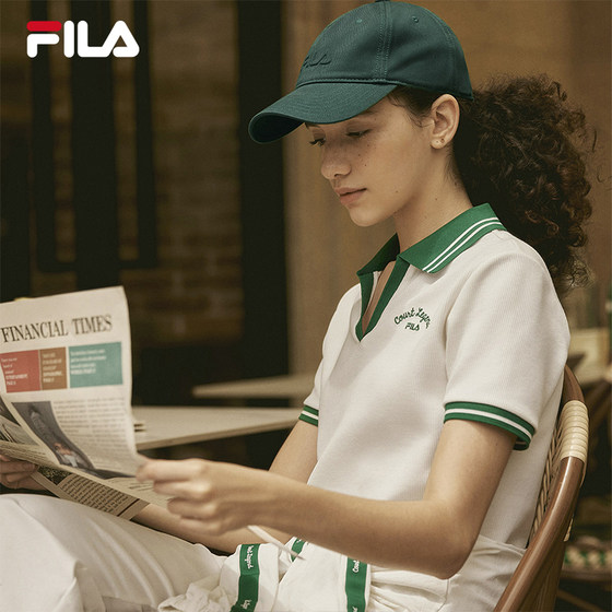 FILA 여성용 반팔 폴로 셔츠 여름 신작 짧은 캐주얼 통기성 옷깃 티셔츠 여성용 스포츠 탑