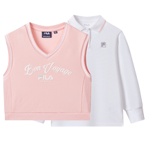 FILA KIDS FILA childrens clothing girls vest 2024 autumn new childrens casual knitted two-piece top