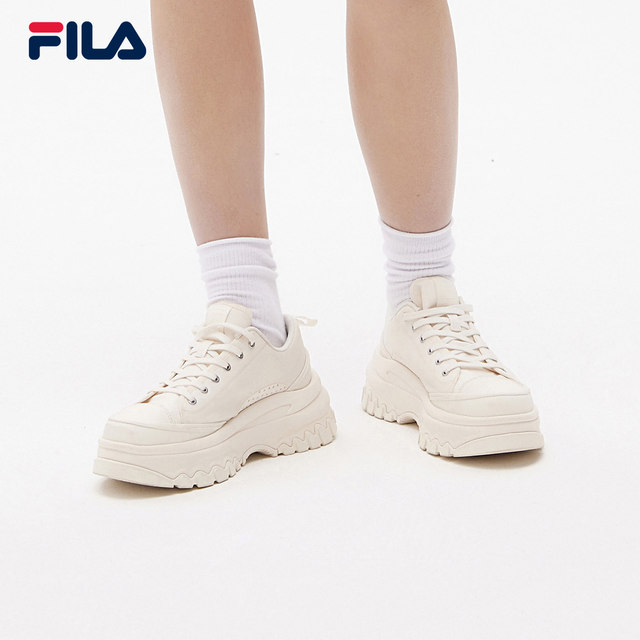 FILA LAVA ເກີບແມ່ຍິງ canvas shoes 2024 summer new heightening casual sneakers white shoes sports shoes