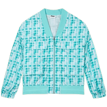 FILA Emerald Womens Woven Jacket 2024 Summer New Style Comfortable Casual Full Print V-Neck Top