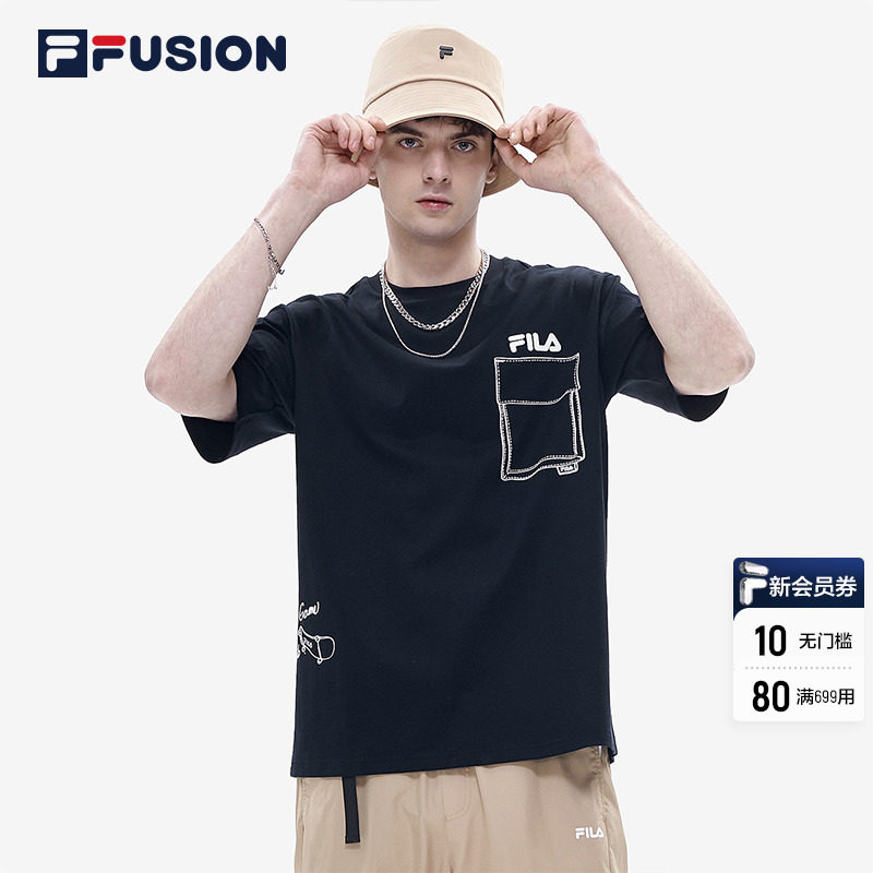 FILA FUSION Filia boomer man short sleeve T-shirt 2022 summer new pint casual loose short T man