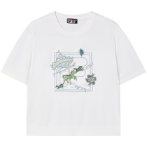 FILA official womens knitted sweater 2024 autumn new basic fashion casual embroidered short-sleeved top