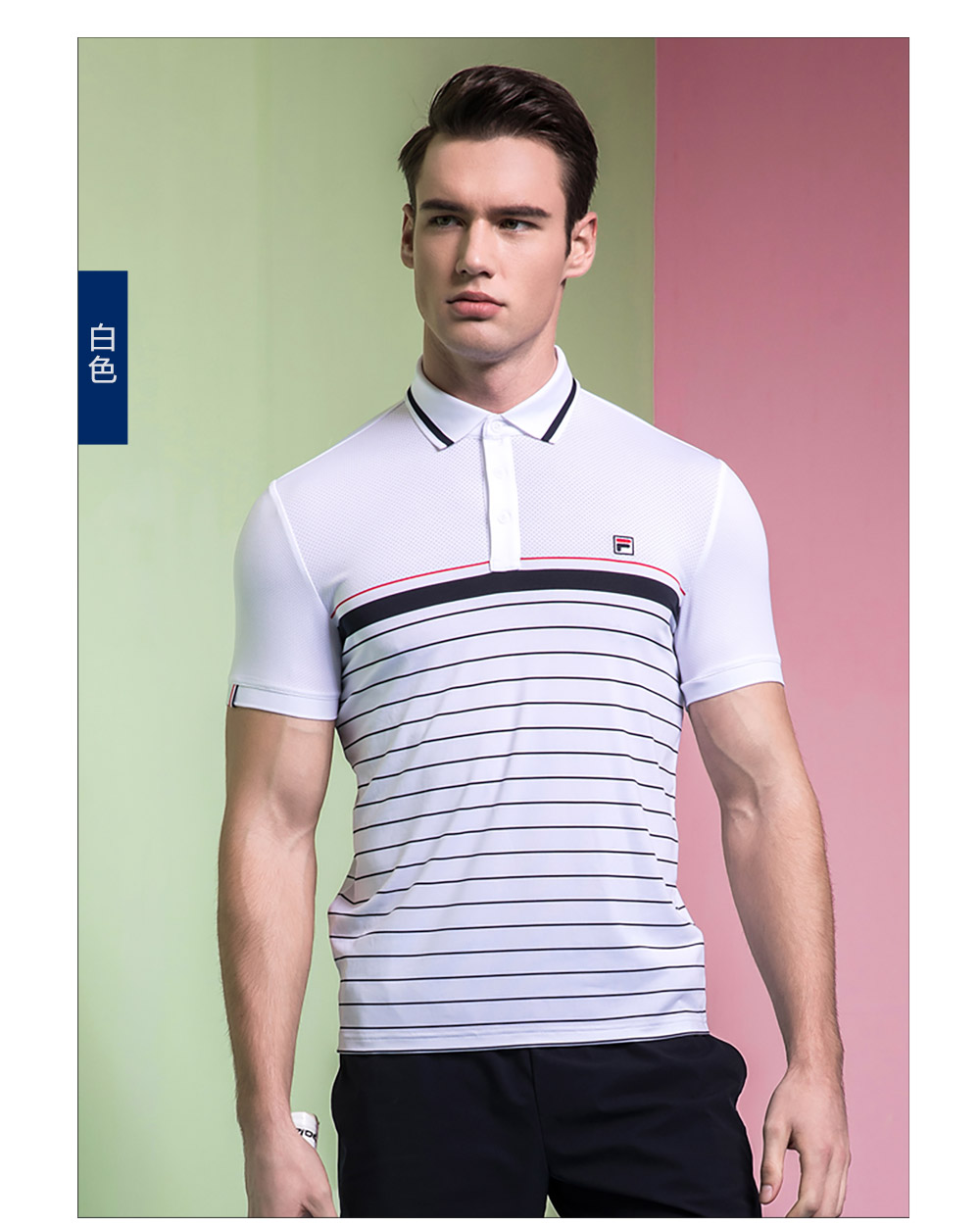 Fila fila quần vợt nam ngắn tay áo 2018 mới thanh lịch thoải mái thể thao giản dị ngắn tay áo polo áo sơ mi nam áo polo nam gucci