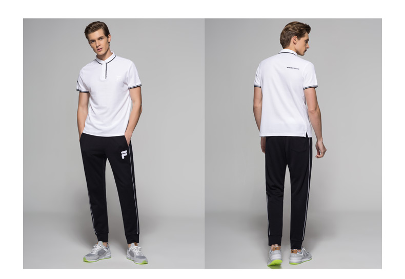 FILA Fila nam T-Shirt 2018 mùa hè mới ngắn tay áo polo thời trang cotton thể thao T-Shirt nam áo phông polo