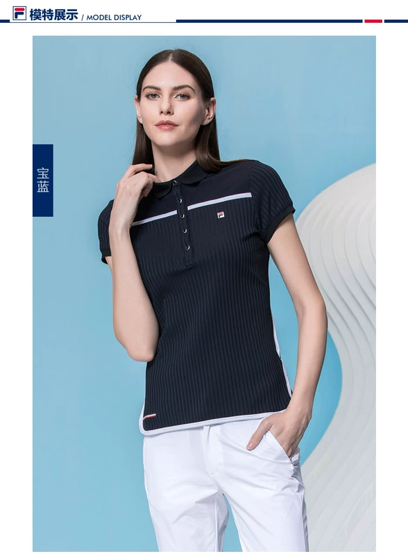 FILA Fila Golf Phụ Nữ Ngắn Tay Áo 2018 Thời Trang Mới Thể Thao Thoáng Khí Ngắn Tay Áo Polo Áo Sơ Mi Nữ