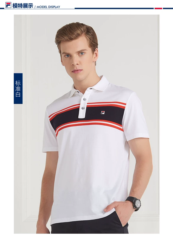 Fila fila nam polo áo 2018 mới đơn giản và hào phóng thể thao giản dị người đàn ông thở của ngắn áo sơ mi nam