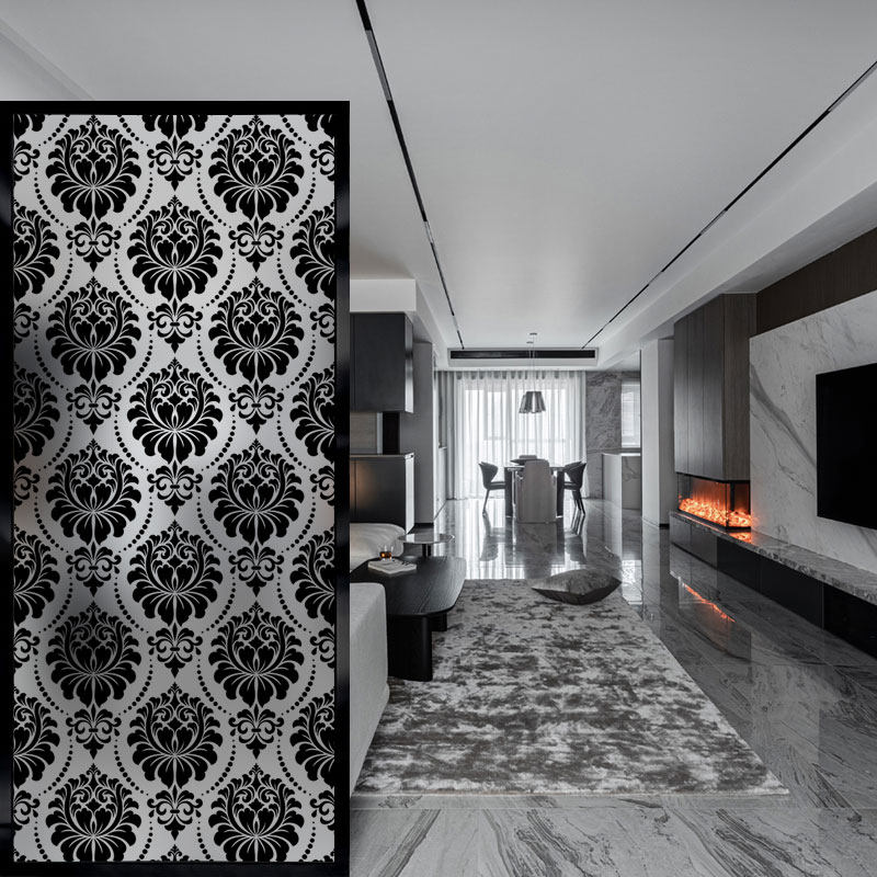 Customized modern minimalist glass screen background wall home decoration living room entry porch net red partition light luxury European style