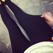 COCO size lớn cho nữ mùa đông mặc quần legging mặc quần cạp cao cạp cao Quần skinny mỏng co giãn 2018