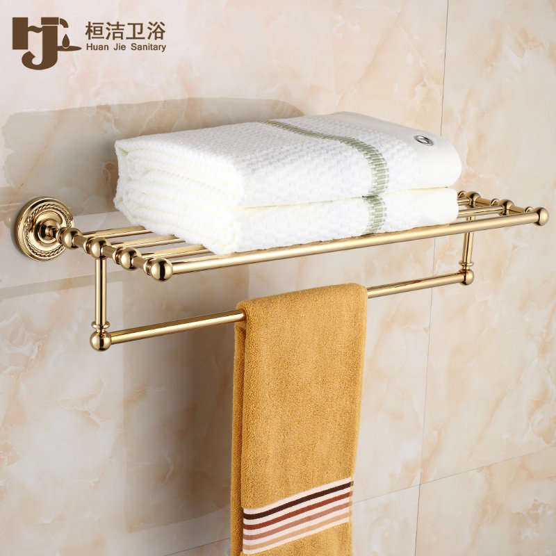 Hwan Finish Gold full copper bath towels Makeup Room Eurostyle Woolen Towel Rack Toilet Bathroom BATHROOM HARDWARE PENDANT