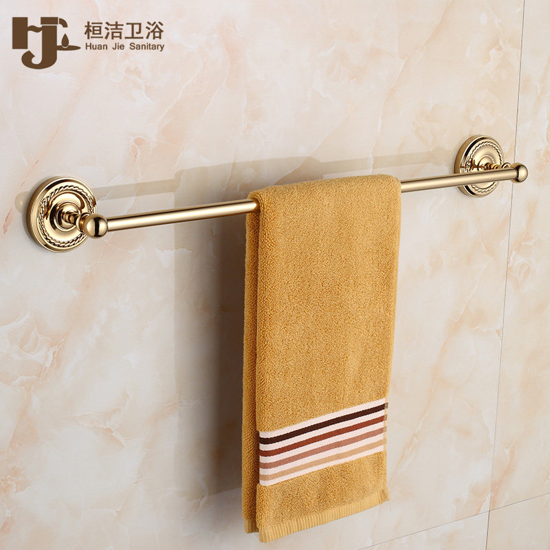 Towel Rack Single Pole Gold Brass Towel Rod Bathroom Makeup Room Towel Hanging Pole Bath Towel Rack Bathroom Hardware Pendant