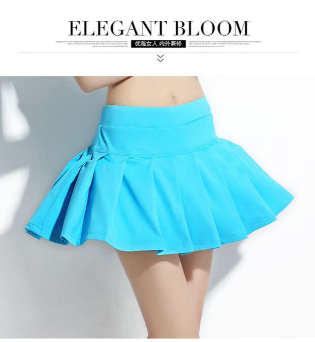 Xúi giục Hàn Quốc lụa chống ánh sáng xếp li váy cầu lông quần vợt vuông nhảy XL váy phụ nữ thể thao quần thể thao nữ ống rộng