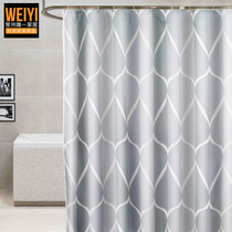 Thickened waterproof and mildew-proof polyester shower curtain toilet bathroom partition water blocking door curtain curtain set to send adhesive hook