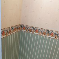 American country pastoral clover small flower waist line small house vertical stripe one-piece wall cloth living room bedroom full shop