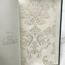 European style big flower classic beige Damascus Wall cloth jacquard Wall dark blue living room bedroom whole house full shop