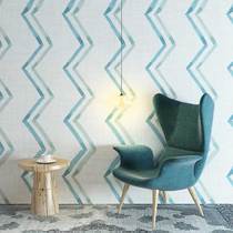 Modern geometric curve strip blue digital wall cloth cross jacquard seamless wall cloth living room TV sofa background