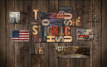 Retro do old three-dimensional letter wallpaper theme room custom mural KTV chain shop decoration background wall