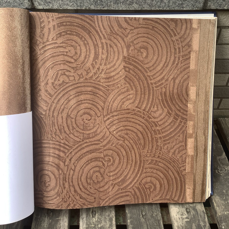 Dark coffee color Chinese style imitation embossed disc pattern wallpaper Gray three-dimensional embossed 3D TV wallpaper background wall