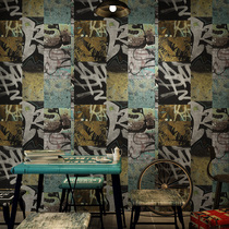 Nordic Nostalgic Graffiti Industrial Wind Wallpaper Postmodern Loft Street Hip Hop Teen Bar KTV Wall Paper