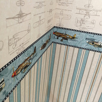 Teen Boy Room Bedroom Wall Cloth Sailing Car Aircraft Model Waist Line Motorcycle Integrated Seamless Wall Cloth