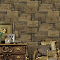 American country nostalgic wallpaper retro yellow english icon wine label bar study wallpaper living room dining room