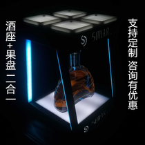 Bar KTV night LED light wine champagne base Wine seat Snack plate Multi-functional and multi-purpose two-in-one