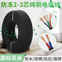 Pure copper two-core three-core cable outdoor antifreeze wire sheath 1 5 2 5 4 square power cord cord