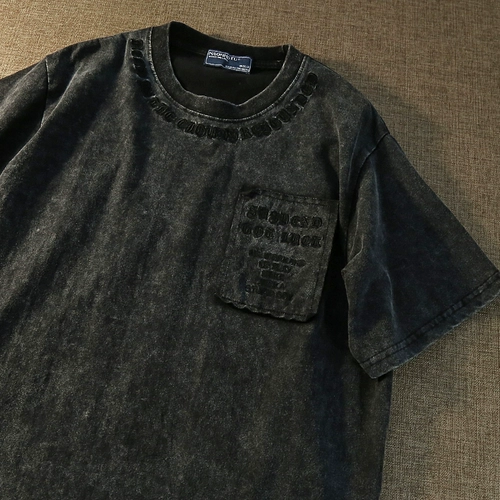 «Восстание» 24SS TIDE BRAND Summer American Street Brother -стиль тяжелый вышитый короткометражный короткокласс