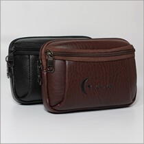 Apple 4s Mobile Phone Pocket Seniors Mobile Phone Packs Cigarette Packs Can Wear Leather Strap Emulation Leather Casual Mini-Purse Men