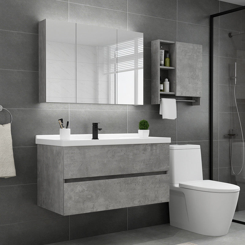 Nordic smart bathroom cabinet modern minimalist wall-mounted washbasin washbasin cabinet combination powder room washstand