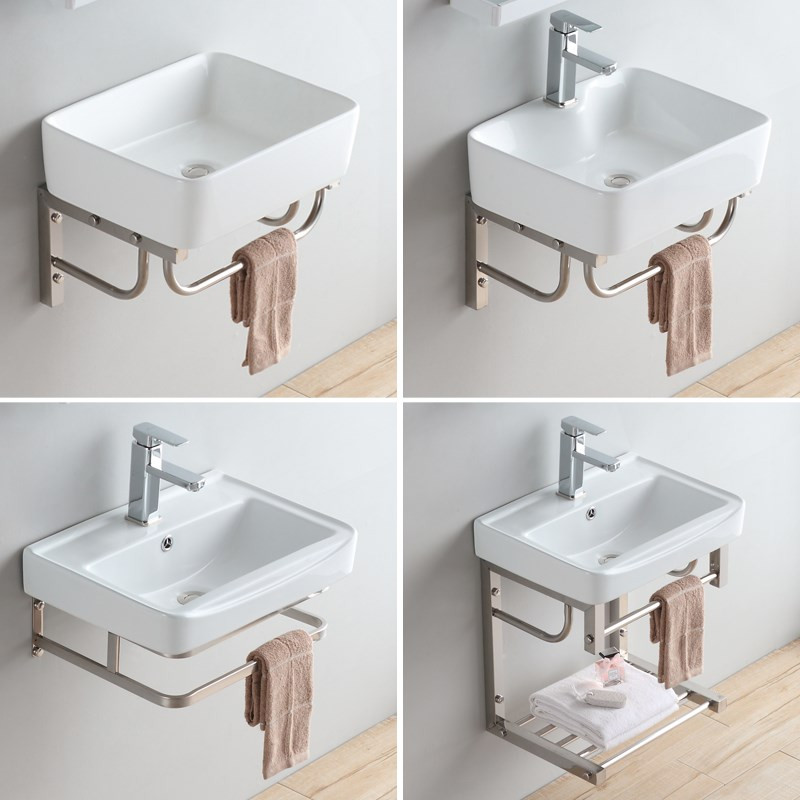 Balcony washbasin bathroom small apartment type integrated wash basin ceramic simple mini gargle single basin wash basin cabinet combination